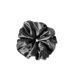 Silk Scrunchie - Oversized - Metallic Grey